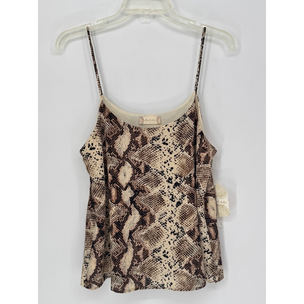 Altar'd State Camisole Women Medium Taupe Snakeskin NEW Spaghetti Strap